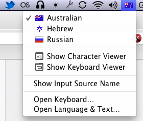 access a keyboard for a different language in arabic for mac